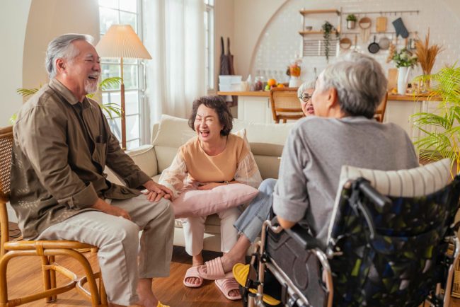 old-senior-asian-friends-retired-people-hapiness-positive-laugh-smile-conversation-together-living-room-nursing-home-seniors-participating-group-activities-adult-daycare-center