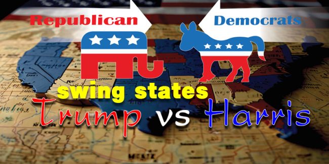 swing states – Trump vs Harris